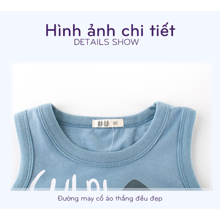 Áo ba lỗ bé trai 27KIDS áo ba lỗ in hình ngộ nghĩnh chất cotton hàng xuất Âu Mỹ | WebRaoVat - webraovat.net.vn