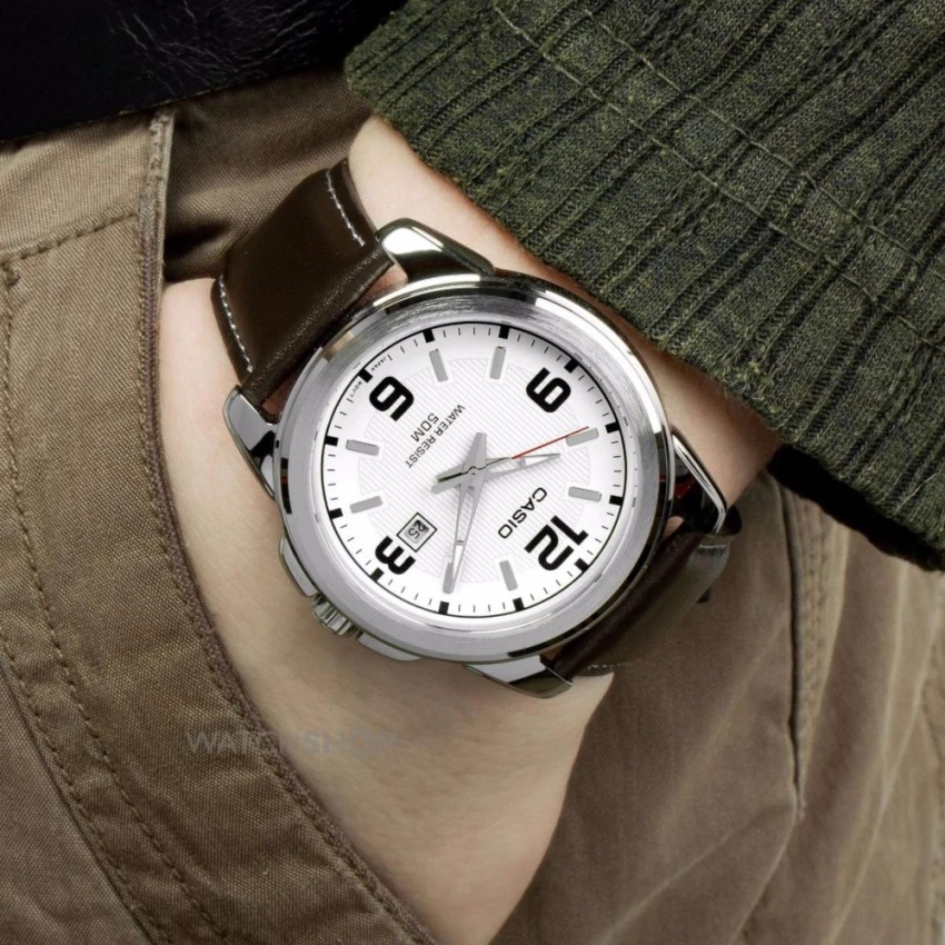 Đồng hồ nam dây da Casio chính hãng Anh Khuê MTP-1314L-7AVDF