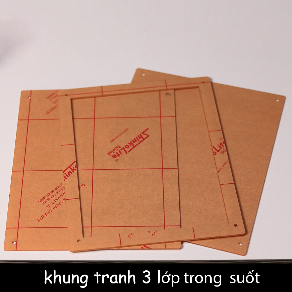 Tranh gỗ xếp ghép hình theo yêu cầu Kèm khung mica trong suốt độc đáo, quà tặng ý nghĩa độc đáo