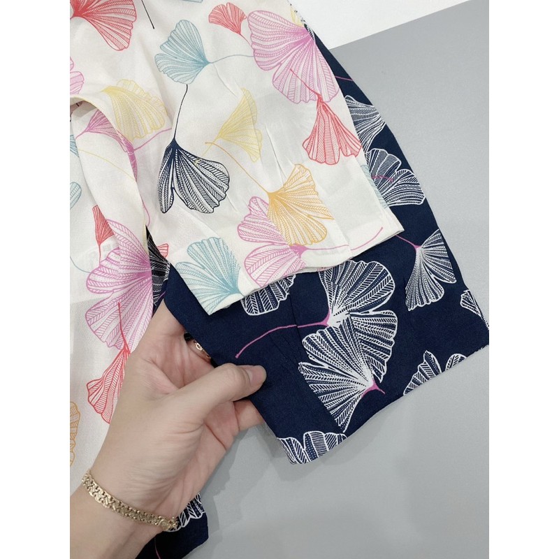 Áo kiểu form rộng cổ V xuất dư xịn