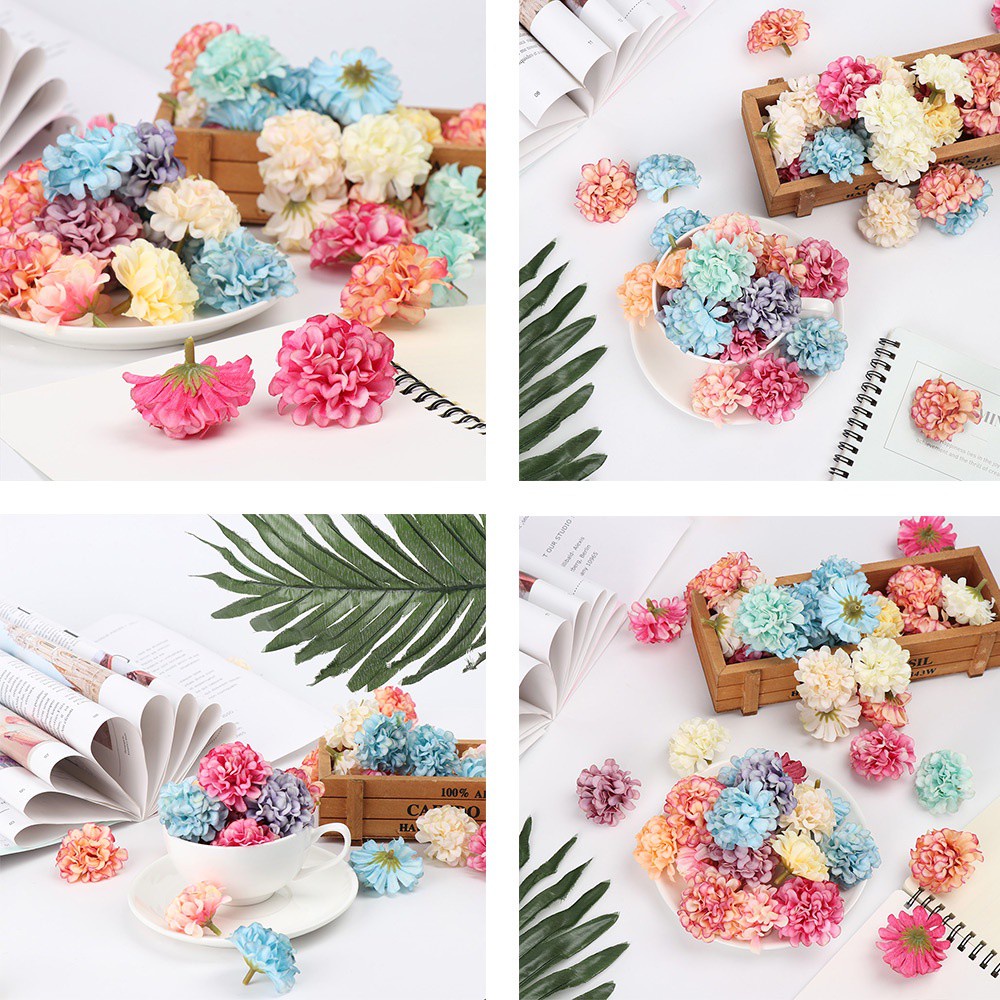 CONOPERY Set 10 bông hoa cẩm tú cầu nhân tạo bằng lụa nhiều màu dùng trang trí tiệc cưới / làm đồ thủ công diy