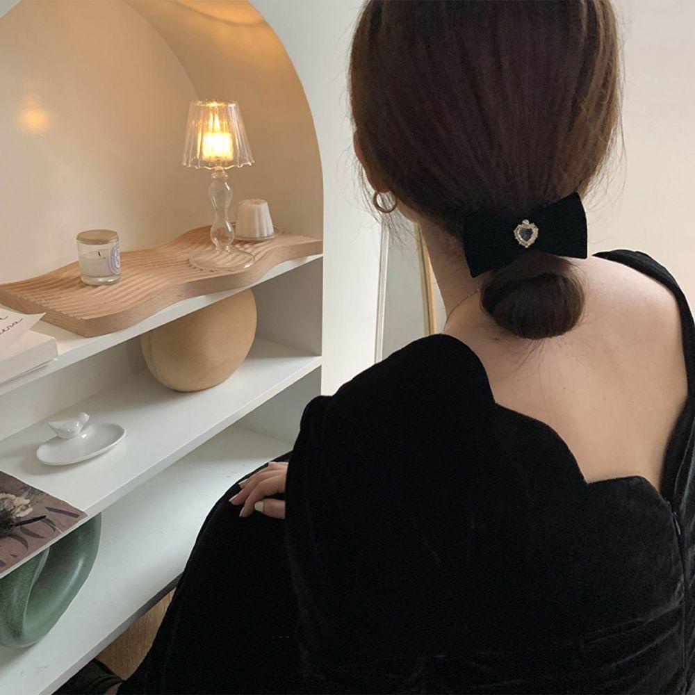 TWINKLE Kẹp Tóc Hình Nơ Đính Đá Phong Cách Vintage Thanh Lịch Dành Cho Nữ