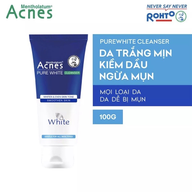 Sữa rửa mặt dưỡng trắng và ngăn ngừa mụn Acnes Pure White Cleanser 100g