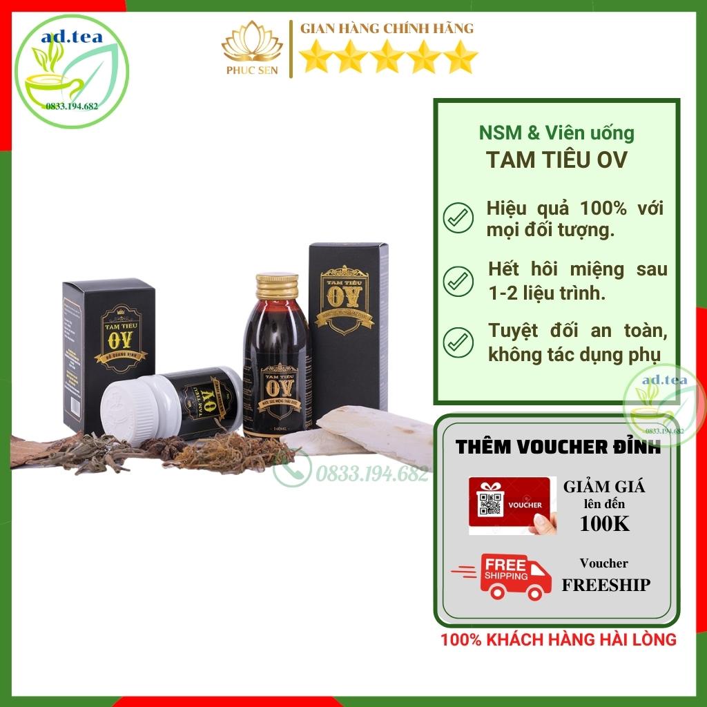 Combo Nước Xúc Miệng và Viên Uống Tam Tiêu OV, Hết Hôi Miệng, An Toàn, Hiệu Quả / ad.tea