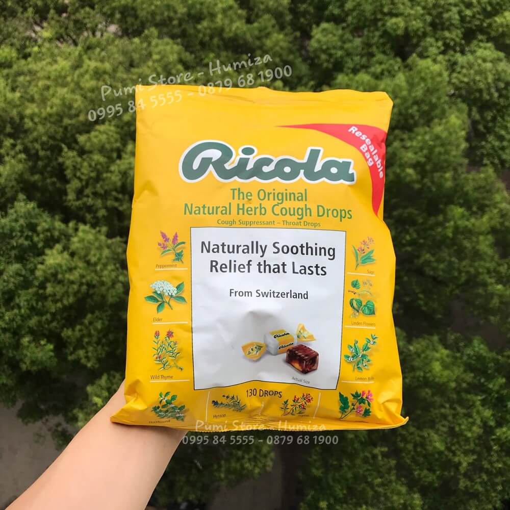 Kẹo Ricola ngậm ho Original herbs nhập Mỹ