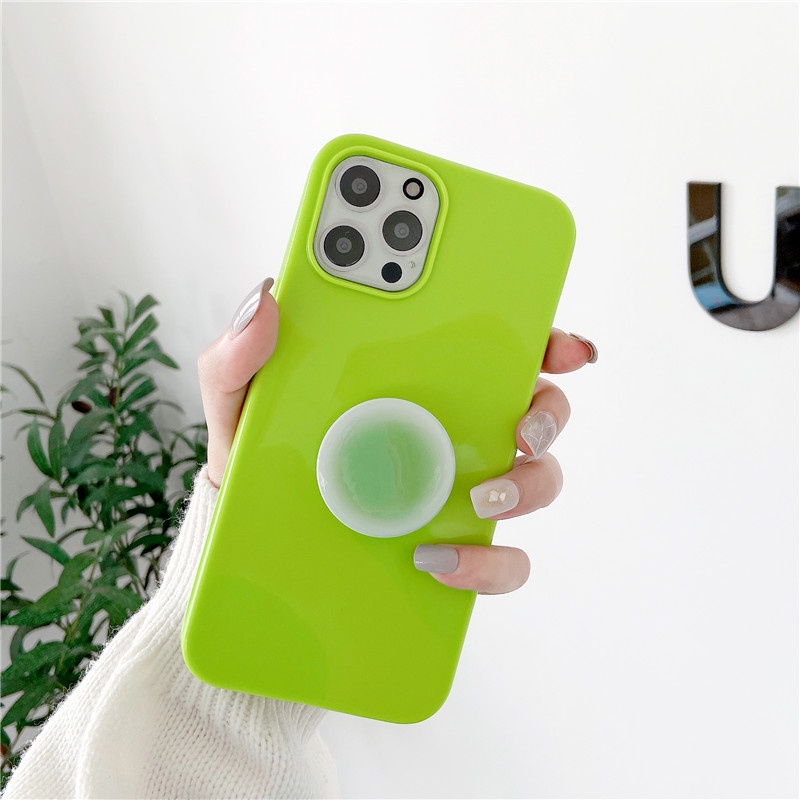 iphone caseiphone 11 pro 11promax iphone 7 8 plus iphone x xr xsmax iphone12 12promaxGradient green support frame TPU phone case