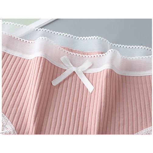 Quần lót cotton gân tăm kháng khuẩn phối nơ (Luôn che tên sản phẩm) | BigBuy360 - bigbuy360.vn