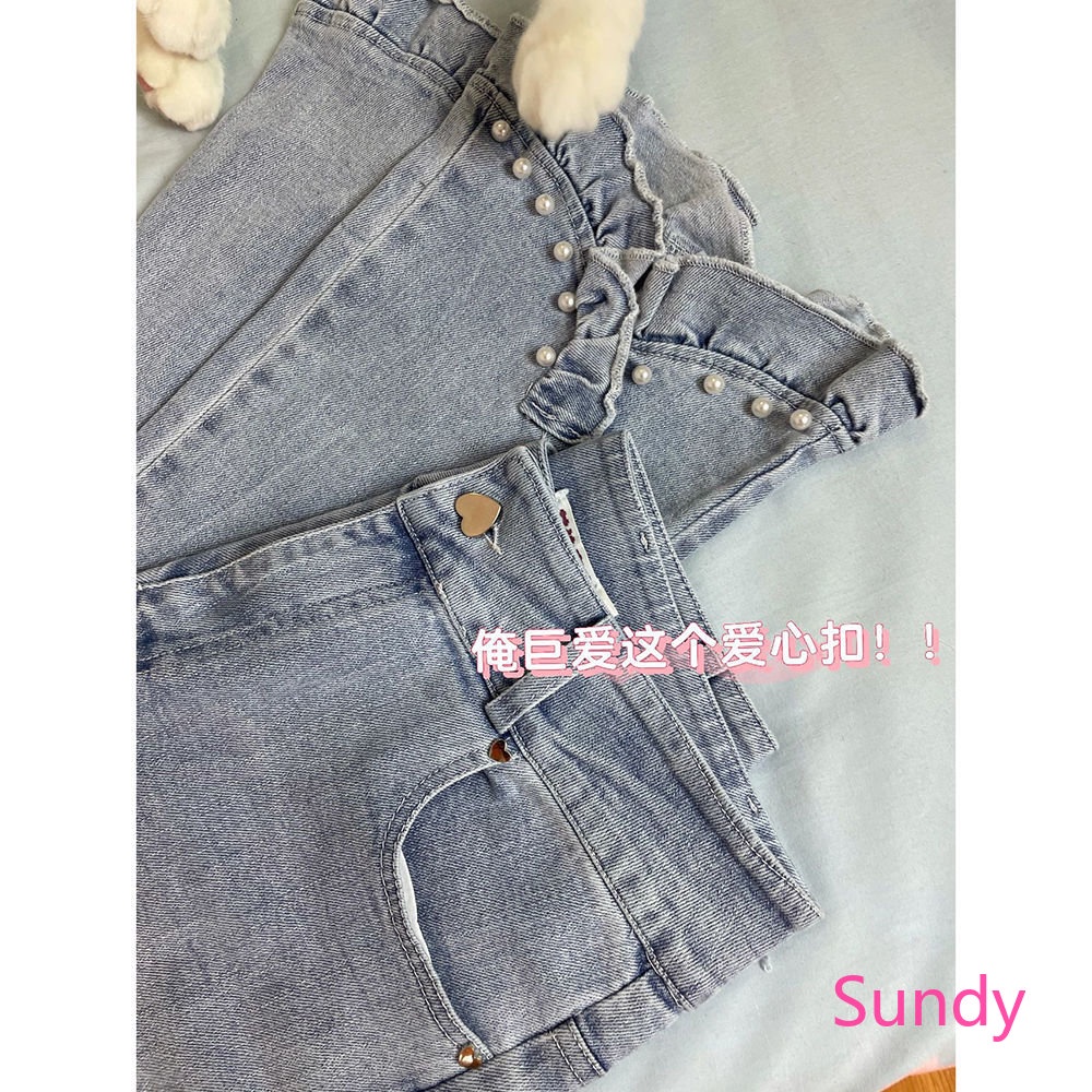 Quần Dài Lưng Cao Dáng Rộng Thời Trang Xuân Thu Xinh Xắn Cho Bé Gái