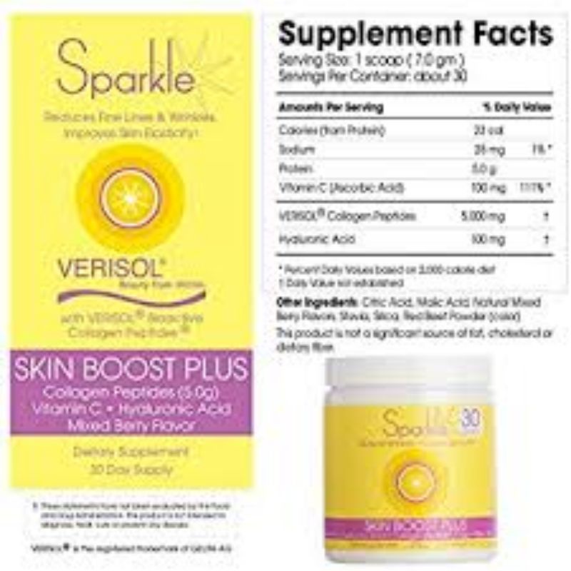 Bột Verisol Collagen Peptides 5000mg Siêu Hấp Thu Chống Lão Hóa, Trắng Da Hydrolyzed Marine collagen peptide Sparkle