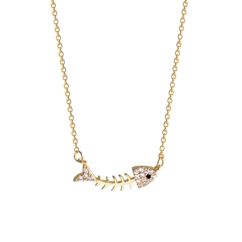 Dây chuyền mạ vàng 18k hình xương cá độc đáo