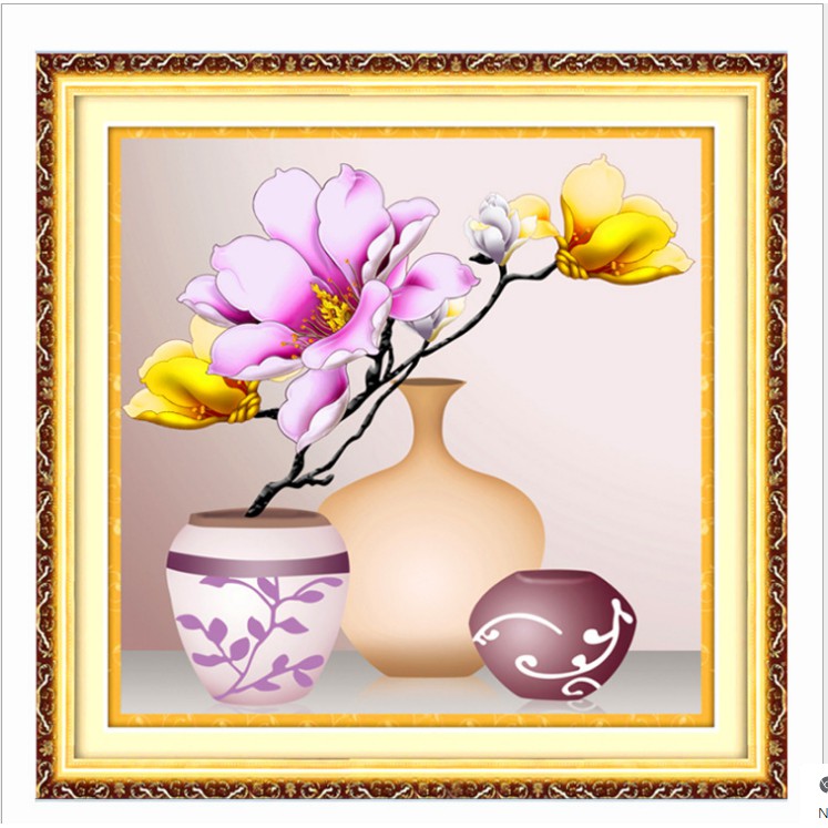 Tranh Thêu Chữ Thập   Hoa 6 Bức HH0854  KT:56X61CM