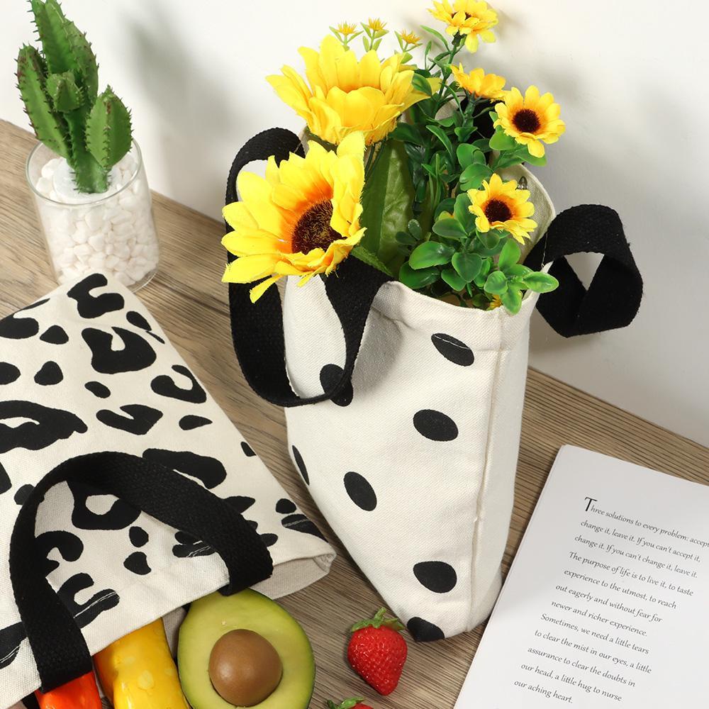 Daphne Túi vải Dáng Vuông Họa Tiết Da Báo Phong Cách Hàn Quốc