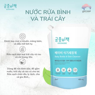 Nước rửa bình sữa , rửa chén trái cây hàn quốc goongbe an toàn và tiết kiệm 500ml/400ml