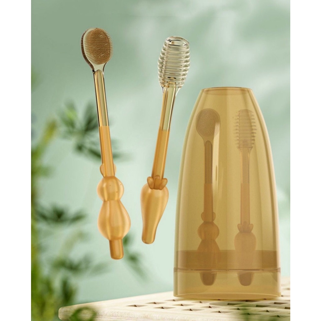 [Hàng Đẹp] Bàn chải Kèm Tưa silicon cho bé từ sơ sinh đến  3 tuổi