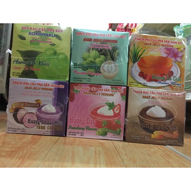 Bột rau câu pha sẵn các vị