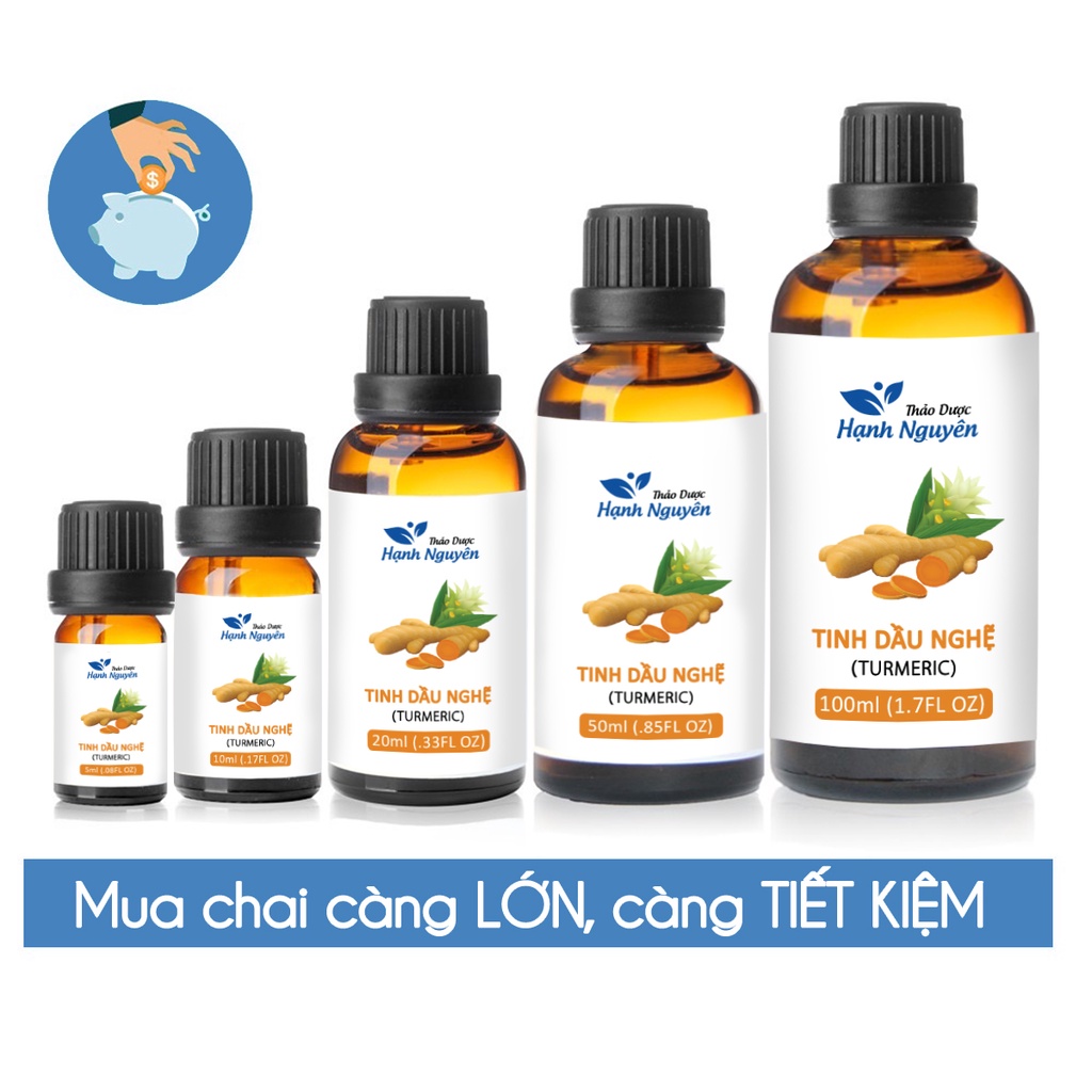 Tinh dầu Nghệ 20ml, sáng da, mờ sẹo thâm, mờ nám, vết chân chim, đồi mồi - Thảo dược Hạnh Nguyên