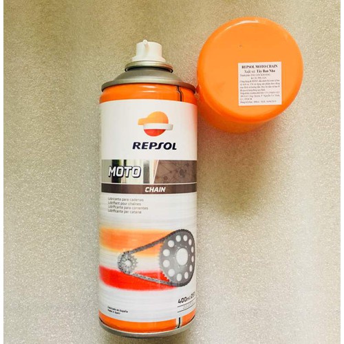 Chai xịt sên, dưỡng sên, bôi trơn sên Repsol Moto Chain 400ml