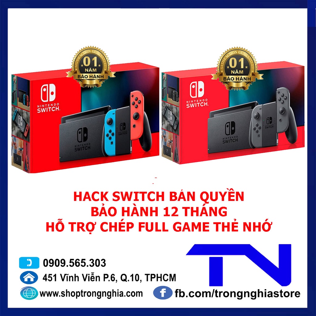 Máy Nintendo Switch V2 mới 100% BẺ KHÓA chép full games + thẻ nhớ 128/256/512 + tặng dán cường lực + núm bọc analog