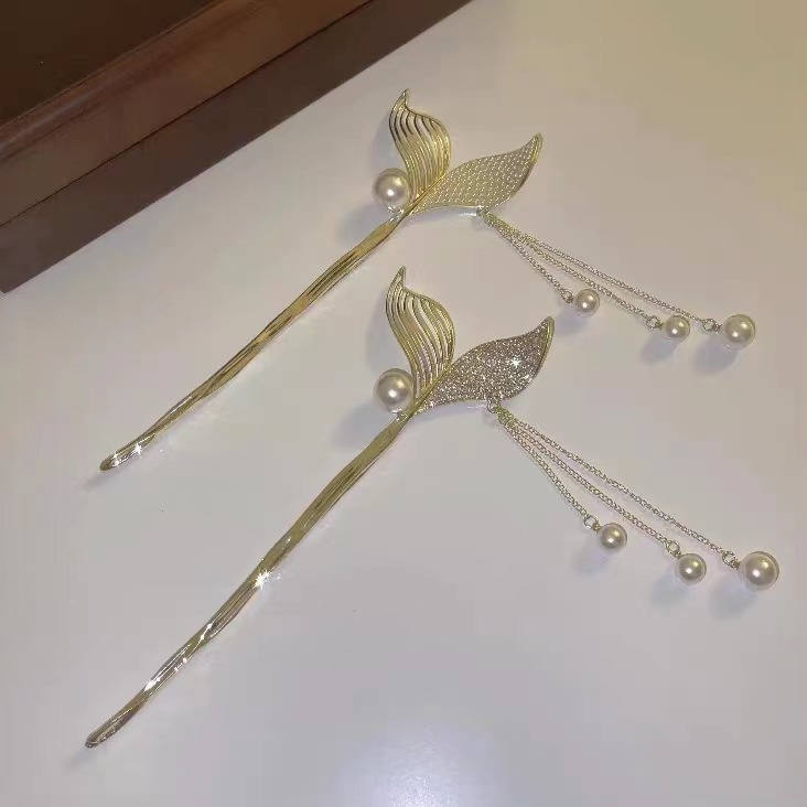 Kẹp Tóc Đính Ngọc Trai Giả Phong Cách Cổ Điển Cho Nữ