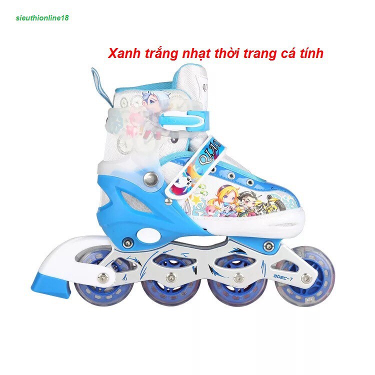 giầy trượt patin phát sáng - mua 1 tặng 4: 1 bộ bảo vệ + 1 túi xách + 1 thước dây đo chiều cao  shoprequalc