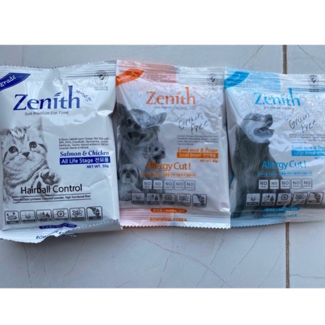 Gói thử 50g hạt mềm Zenith cho chó mèo các loại