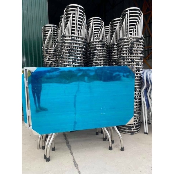 Bàn inox chân to  bàn quán ăn, bàn đám cưới
