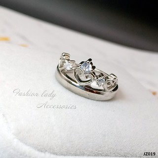 nhẫn bạc 925 đính đá Zircon vương miện thời trang