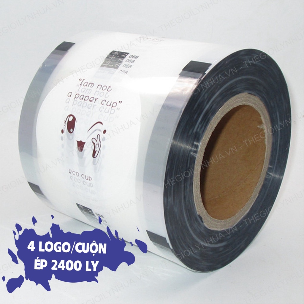 Màng ép ly nhựa, cuộn màng ép ly, màng ép ly trà sữa, màng dập cốc nhựa, cuộn màng dập cốc mẫu 517 ép 2400 ly