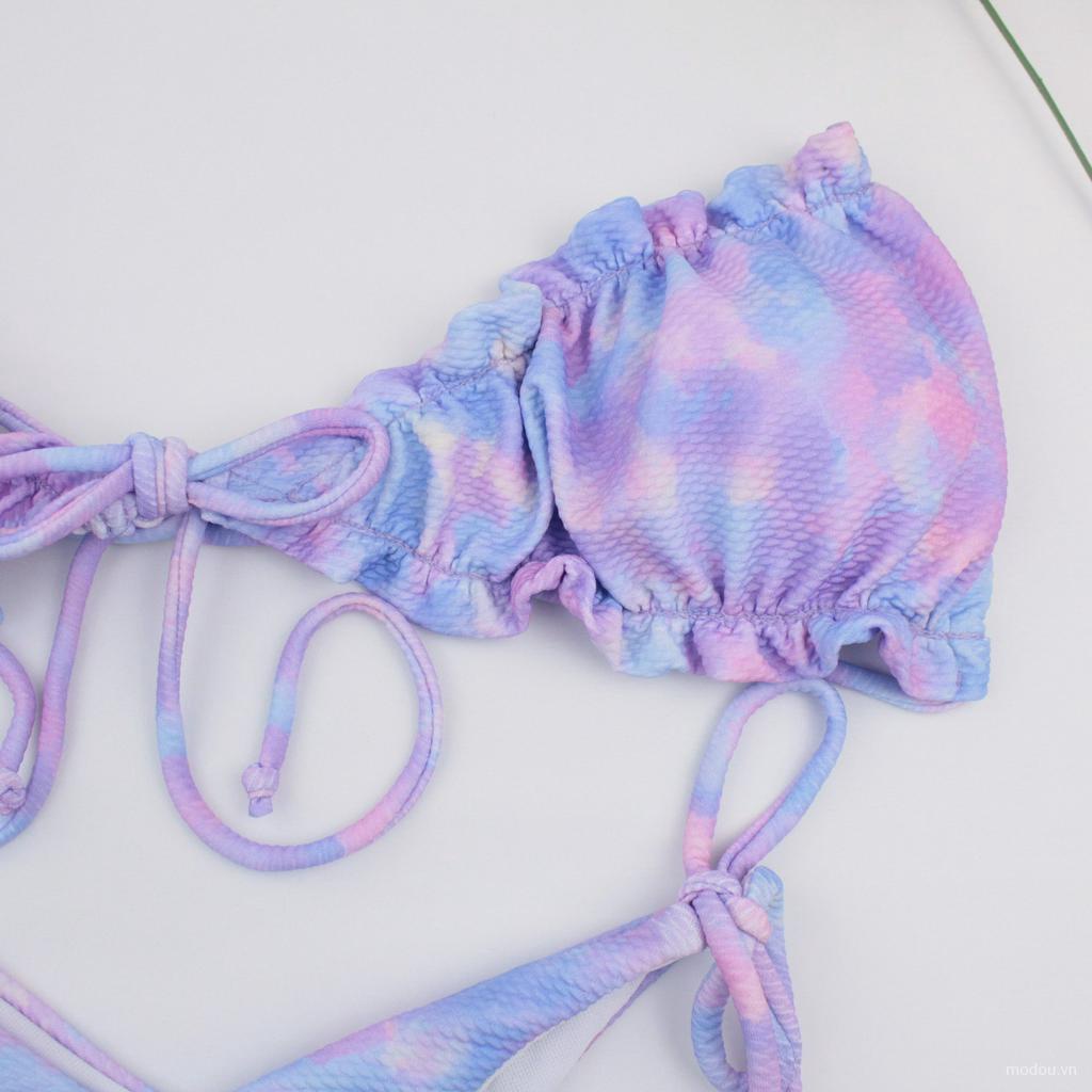 Bikini Phối Dây In Hoạ Tiết Thời Trang Dành Cho Nữ