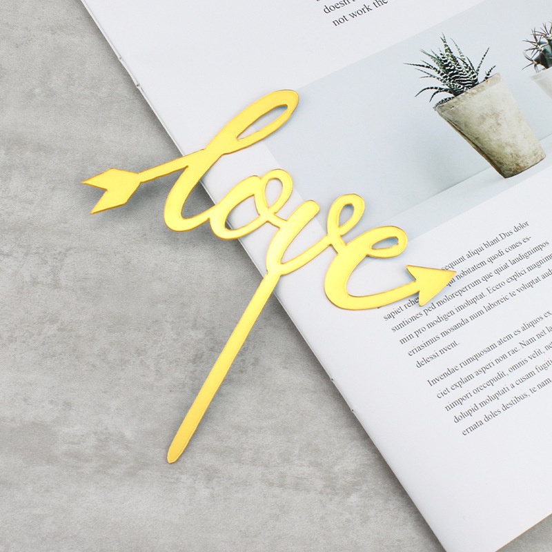 Topper Trang Trí Bánh Kem Hình Chữ &quot;Love&quot; Bằng Acrylic