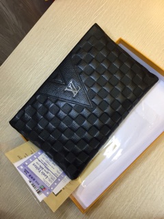Clucth cầm tay nam da thật full box