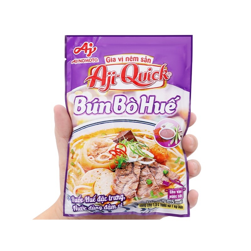 Gia vị nêm sẵn Lẩu Thái/ Phở bò/ lẩu kim chi/ bún bò Huế Aji-Quick (BC)