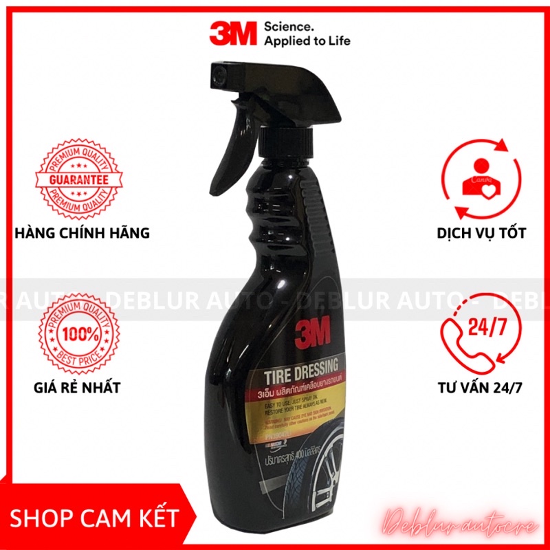[RẺ NHẤT] Chai Xịt Bảo Dưỡng Và Phủ Bóng Lốp Xe 3M 39042LT Tire Dressing 400ml - HÀNG THÁI