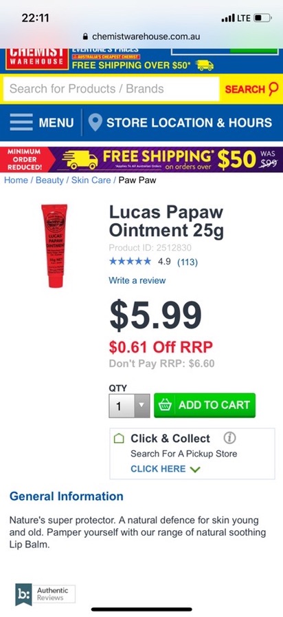 Kem Đa Năng - Lucas Paw Paw 25g