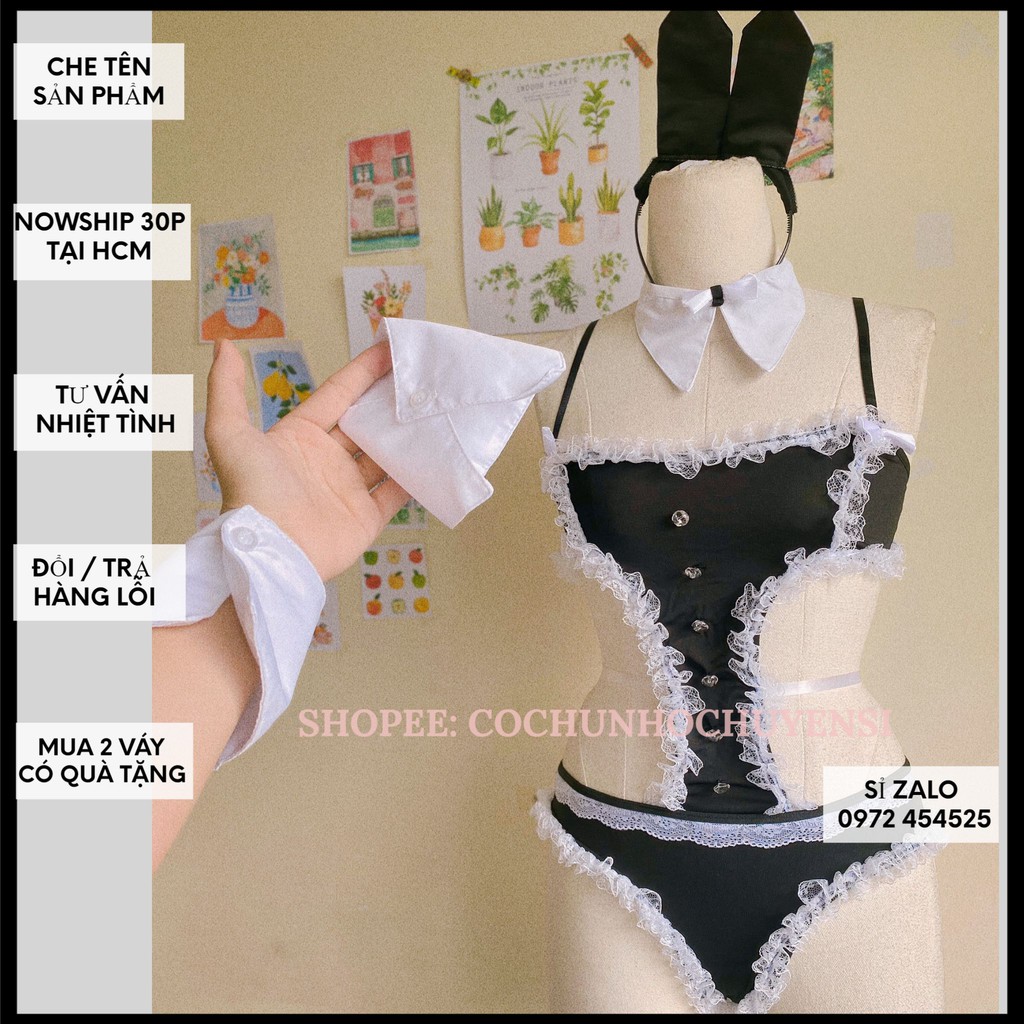 Q11.HCM [LL 766] Váy ngủ sexy  - Cosplay sexy - cosplay người hầu gợi cảm - cochunhoquan11