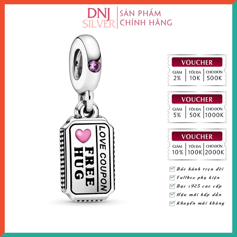 [Hàng cao cấp] Charm bạc 925 cao cấp, hàng chuẩn bạc - Charm Love Coupon thích hợp để mix vòng tay charm - DN046