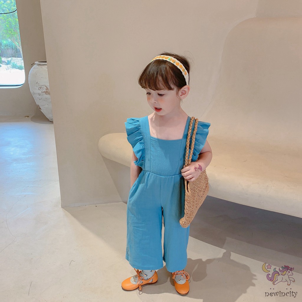 Jumpsuit Sát Nách Hở Lưng Kiểu Hàn Quốc Cho Bé Gái