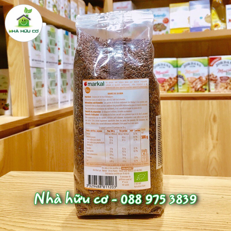 Hạt lanh nâu hữu cơ Markal 500gr - Date: 12/2023 - ( Nhà Hữu Cơ )