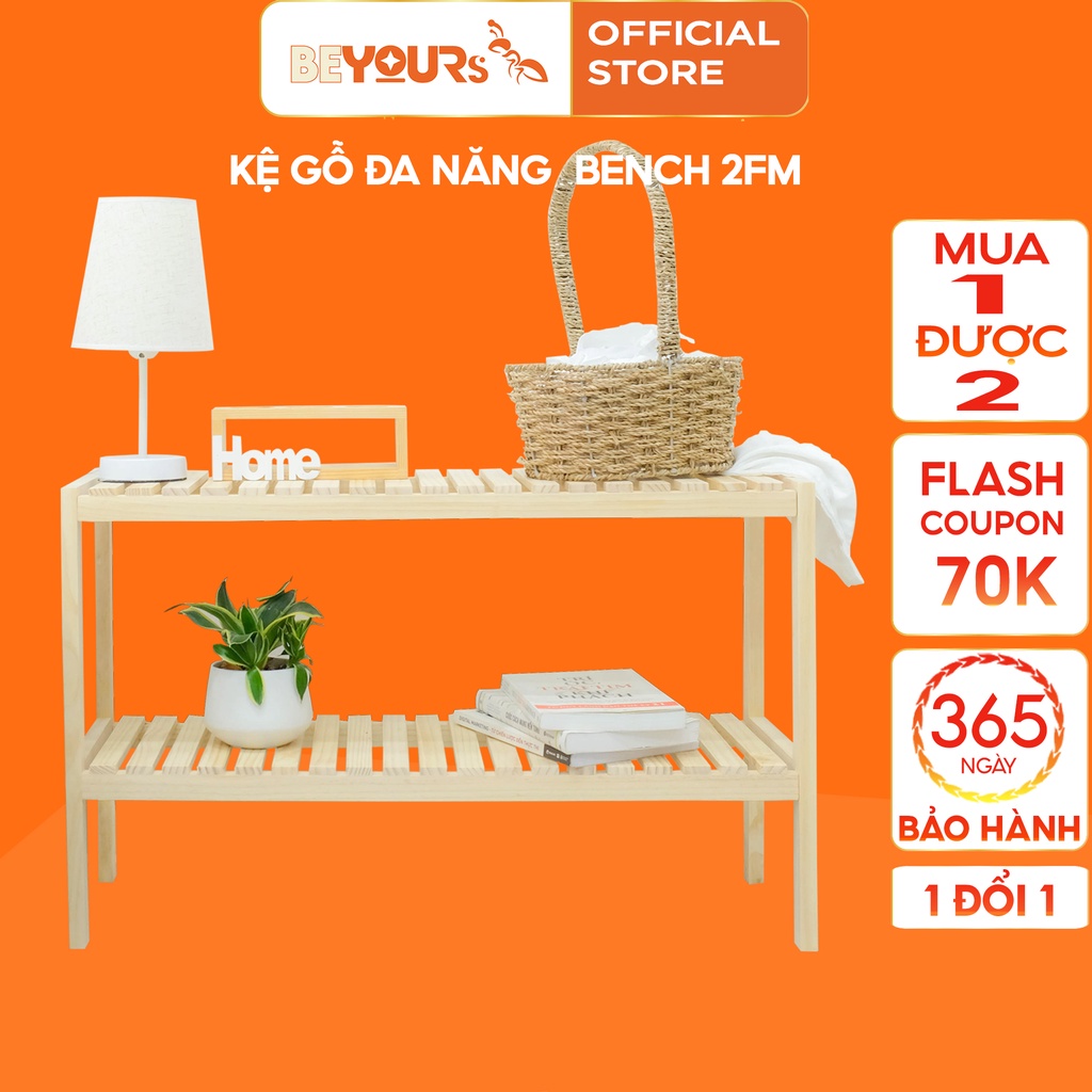 [Mã LIFEBKJAN100 giảm 10% tối đa 100K] Kệ Đa Năng Bằng Gỗ BEYOURs Bench 2FM Để Sách Giày Dép Đựng Đồ Nội Thất