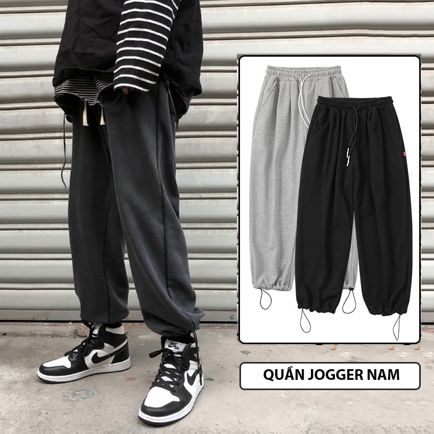 Quần Culottes Ống Rộng Mặc 2 Kiểu Có Thể Rút Dây Thành Jogger Bo Gấu Lưng Thun Co Giãn JOGGER NAM 9000064C4