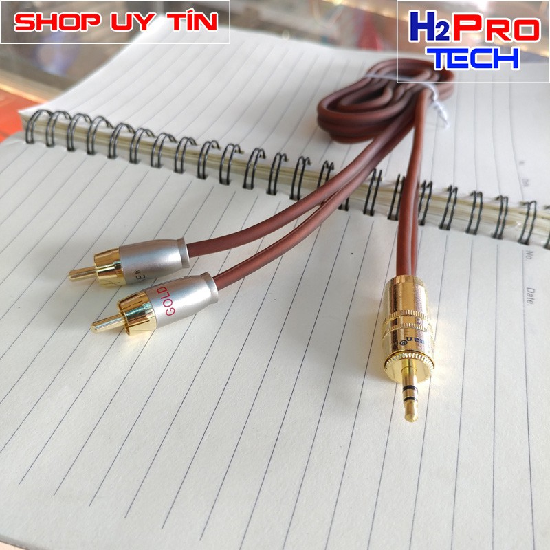 Dây loa 1 ra 2 GOLD SNACK Đầu Kim Loạị | Jack chia 1 ra 2 ngõ audio (loại tự làm) dài 10m, 15m, 20m