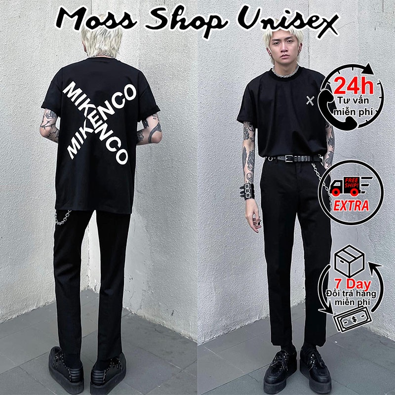 Áo thun tay lỡ Mikenco các mẫu hottrend cháy phố HARIQUEEN - Áo phông nam nữ unisex freesize form rộng 65kg