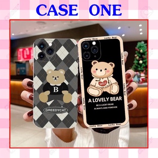 Ốp lưng teddy gấu caro cute cạnh vuông giả lp14 6 6s 6plus 6splus 7 8 X Xs Xr Xsmax 11 11pro 11proma/12/13promax