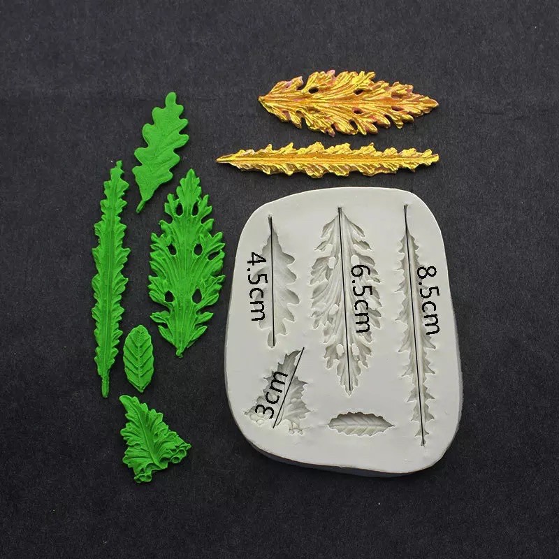 khuôn silicon làm lá cho bánh trung thu, fondan