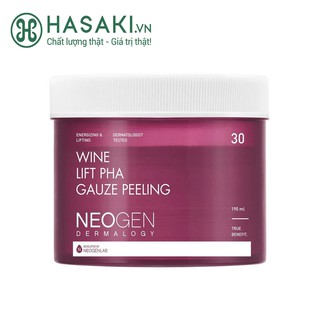 Pad tẩy da chết neogen dermalogy rượu vang pha 30 miếng wine lift pha gauze peeling 190ml