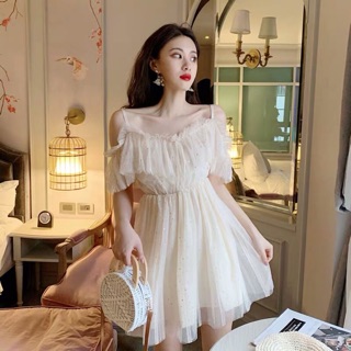 🎀(Có ảnh thật) Đầm trễ vai voan xoè 🎀