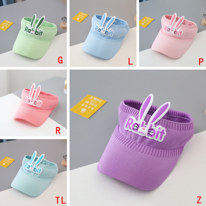 Mũ Lưỡi Trai Nửa Đầu Chống Tia Uv Họa Tiết Thỏ Dễ Thương Cho Bé