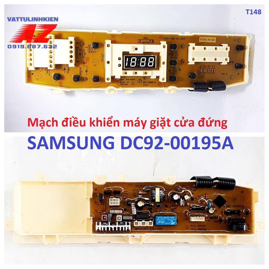 Board mạch máy giặt SAMSUNG 2 mảng DC92-00195A+ DC41-00078C