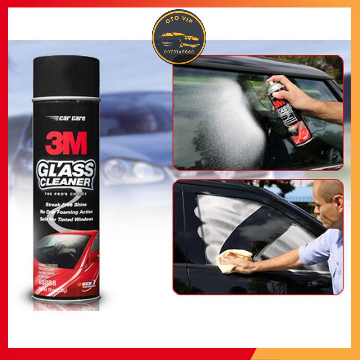 Chai xịt rửa kính xe, vệ sinh kính ô tô 3m- tẩy rửa vết bẩn,dầu mỡ kính xe, làm trong kính không đóng cặn 538g