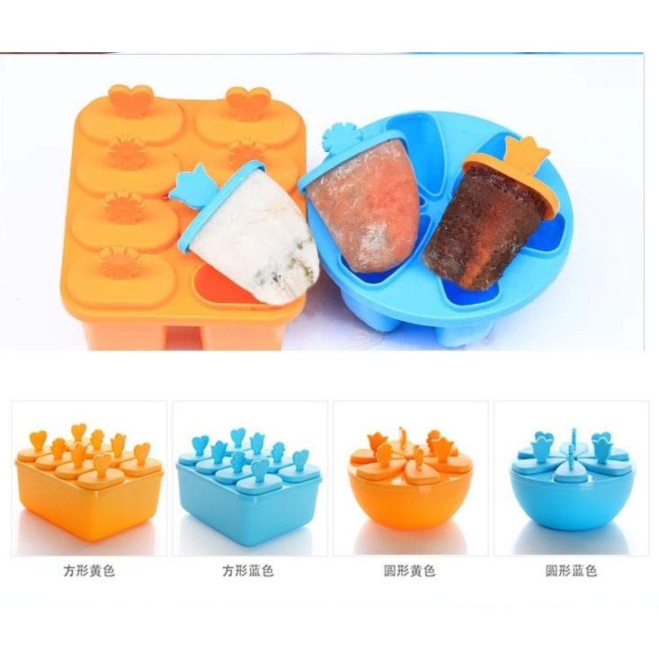 Khuôn Làm Kem 4 Ngăn Làm Kem Siêu Tiện Lợi 4 Ngăn